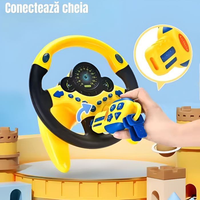 Volan interactiv cu sunete și lumini pentru copii – cu cheie detașabilă, muzică, claxon și efecte realiste, jucărie educativă de condus 2 în 1 [5]