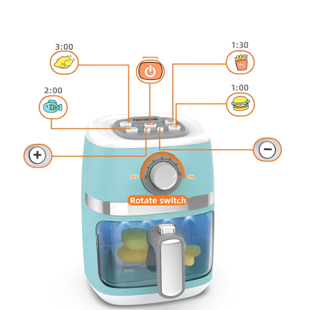 Friteuză cu aer cald de jucărie pentru copii – aparat de gătit interactiv tip air fryer, joacă de rol bucătărie 3+ ani [2]