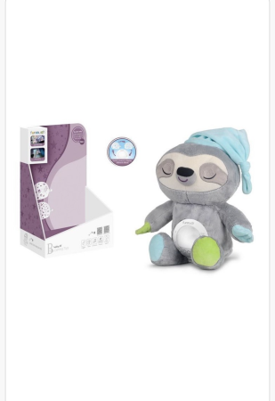 Lenes de pluș pentru bebeluși cu lumină de veghe și sunete – Jucărie calmantă pentru somn profund