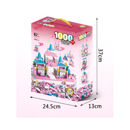 Set construcție castel prințesă cu 1000 piese, palat regal colorat pentru copii. [3]