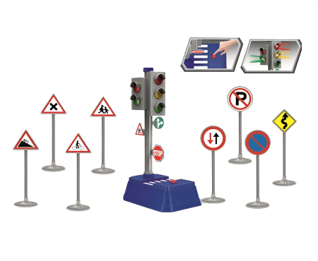Semafor interactiv pentru copii cu sunete și lumini + 10 semne de circulație – Set educativ City Traffic [4]