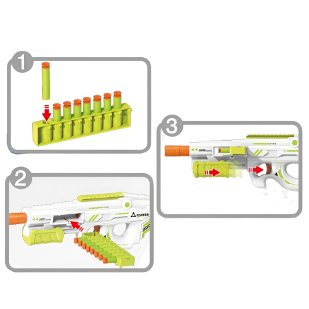 Pistol de jucărie cu gloanțe moi din spumă – Blaster copii cu încărcător și soft bullets, 8+ ani [3]