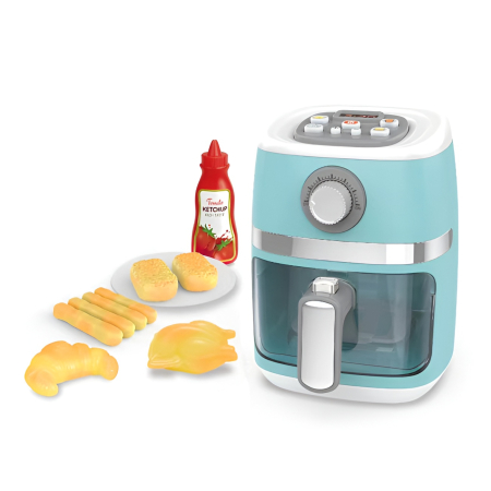 Papusi si accesorii - Friteuză cu aer cald de jucărie pentru copii – aparat de gătit interactiv tip air fryer, joacă de rol bucătărie 3+ ani