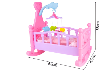 Set Sweet Baby: Pătuț Legănat 53 cm + Păpușă 30 cm, Jucărie pentru Copii, Cu Mobilă și Accesorii – Sweet Doll Playset [1]