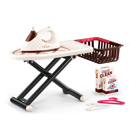 Papusi si accesorii - Set masă de călcat cu fier de jucărie pentru copii – joc de rol electrocasnice cu accesorii pentru joacă realistă 3+ ani