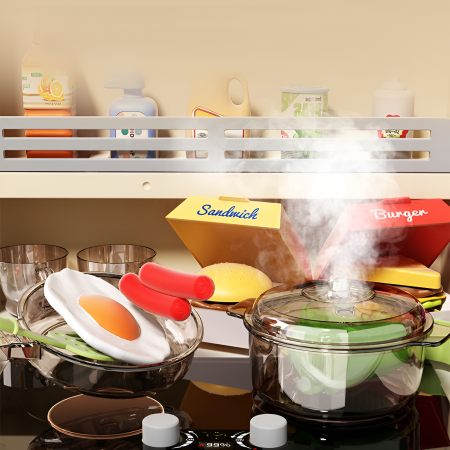 Bucătărie de jucărie mare pentru copii cu apă, cuptor și frigider – Home Cooking verde, 100 cm, accesorii incluse [1]