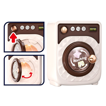 Mașină de spălat de jucărie interactivă pentru copii – Joc de rol electrocasnic cu butoane, ușă rotativă și timer, 3+ ani [1]