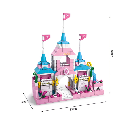 Noutati - Set construcție castel prințesă cu 1000 piese, palat regal colorat pentru copii.