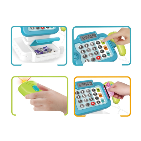 Casă de Marcat Jucărie cu Scanner și Card – Mini Supermarket Interactiv, Afișaj Digital, Sunete, Bani și Accesorii Incluse [2]