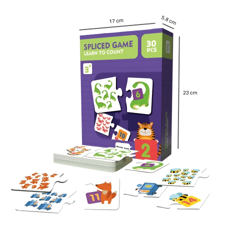 Puzzle Educațional 3 în 1 pentru Copii – Joc de Asociere, Culoare, Numere și Matematică | 30-45 Piese, Joc Montessori Interactiv pentru Învățare prin Joacă [1]