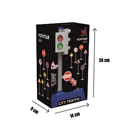 Semafor interactiv pentru copii cu sunete și lumini + 10 semne de circulație – Set educativ City Traffic [7]
