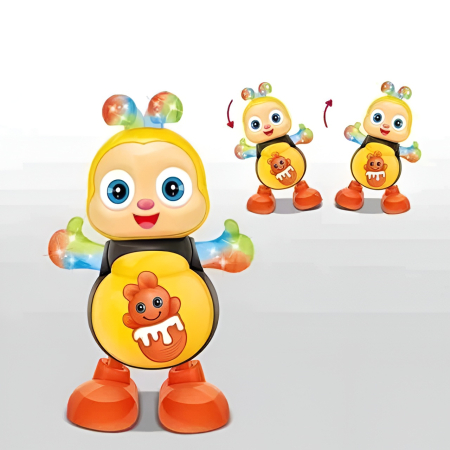 Noutati - Albinuță Dansatoare Happy Bee – Jucărie Interactivă cu Muzică și Lumini, 21.5 cm, 3+ Ani
