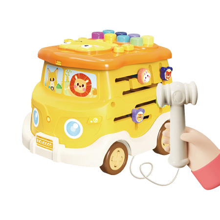 Autobuz educativ multifuncțional pentru copii – Jucărie interactivă cu sunete, forme și activități, 18+ luni [1]