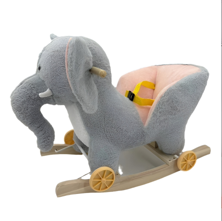 Balansoar Elefant din Pluș cu Roți și Centură – 2 în 1, Stabil și Confortabil pentru Copii – Model Premium [5]