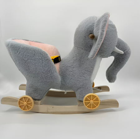 Balansoar Elefant din Pluș cu Roți și Centură – 2 în 1, Stabil și Confortabil pentru Copii – Model Premium [2]