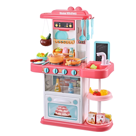 Bucătărie Interactivă Home Kitchen – Set 65 Piese, Aburi Realistici, Sunete de Gătit, Chiuvetă cu Apă și Accesorii [5]