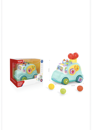 Camion educativ muzical cu sortare forme, jucărie interactivă cu sunete și activități pentru copii 1–3 ani [3]
