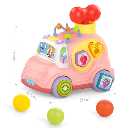 Camion Interactiv cu Muzică și Forme – Musical Sorting Truck Huanger, 18+ luni | Sortare, Lumini, Bile și Activități Educaționale [1]