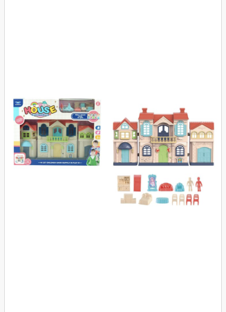 Casă de Păpuși cu Mobilier și Figurine – Set Joacă Casă Modulară pentru Copii 3+ Ani