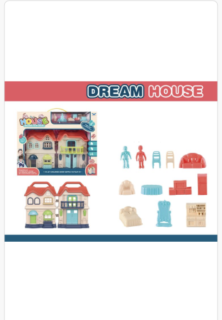 Casă de Păpuși Dream House cu Mobilier și Figurine – Set Joacă pentru Copii 3+ Ani