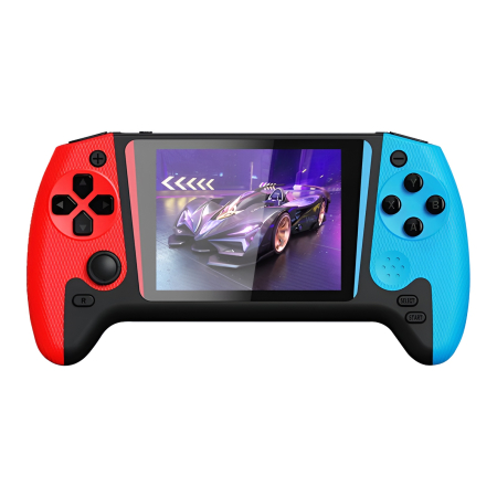 Educative si montessori - Consolă Portabilă Q21 – 500 Jocuri Clasice, Ecran 3.5”, Gaming Retro pentru Copii & Adulți, Red/Blue