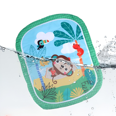 Covoraș Educațional „Tummy Time” pentru Bebeluși cu Pernă de Susținere – 0+ luni, Design Junglă, 65.5×53.5 cm [1]