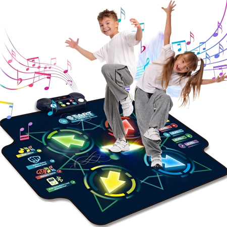 Covoraș Interactiv de Dans – Dancing Challenge Playmat | 4 Jocuri, Sunete, Lumini LED, Niveluri de Dificultate, 99×102 cm | Jucărie Muzicală pentru Copii 3+ [2]