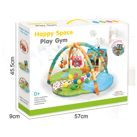 Covoraș Interactiv pentru Bebeluși Happy Space Play Gym – Arcade cu Jucării, Bile Colorate, 0+ luni [4]