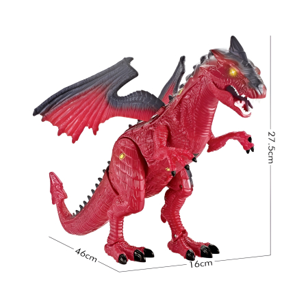 Dragon Interactiv Roșu cu Senzori de Mișcare – Lumini, Sunete & Mers Realist – Dinosaur Planet [4]