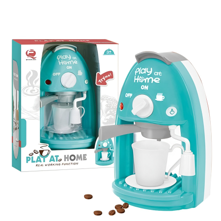 Espressor de Jucărie Play at Home – Mașină de Cafea pentru Copii cu Sunete și Apă Reală, 26 cm – Rol Play Bucătărie [1]