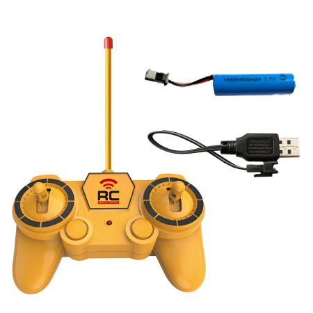 Excavator RC 1:24 Heavy Duty – Telecomandă 6CH, Lumini, Mișcare Realistă, Jucărie Construcții pentru Copii 6+ [3]