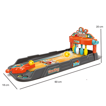 Joc Bowling de Masă pentru Copii – Pistă Interactivă cu Lansator, Popice și Bile, 60 cm, Joc de Îndemânare, 3+ ani [3]