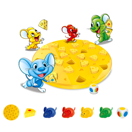 Joc de memorie educativ cu șoricei și cașcaval – Joc interactiv pentru dezvoltarea atenției și gândirii logice, 2-4 jucători, 3+ ani [2]