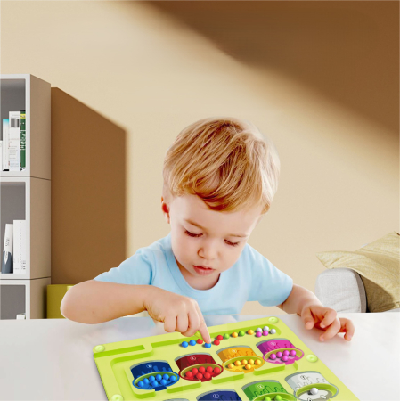 Joc Educativ Magnetic cu Bile – Sortare pe Culori & Numărare | Labirint Montessori pentru Copii [1]