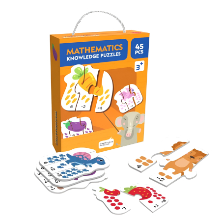 Puzzle Educațional 3 în 1 pentru Copii – Joc de Asociere, Culoare, Numere și Matematică | 30-45 Piese, Joc Montessori Interactiv pentru Învățare prin Joacă [4]