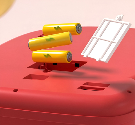 Joc electronic de curse pentru copii – Consolă interactivă cu volan, ecran animat și obstacole, pentru copii 3+ ani, rosu [2]