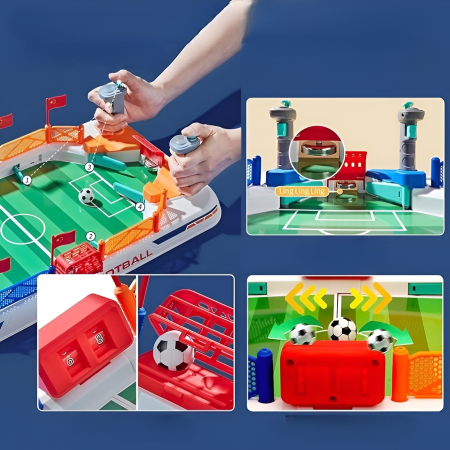 Joc Fotbal Interactiv de Masă pentru Copii – Mini Stadion 56 cm, Lansatoare Duble, Scor Manual, Duel 1 vs 1, 3+ ani [4]