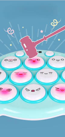 Joc Interactiv Whack-a-Mole Electronic cu Lumini și Sunete, Tablă Digitală cu Scor, Joc de Reflexe pentru Copii [2]