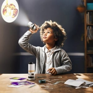 Noutati - Joc STEM cu Microscop și Proiector 350, TopBright – Set Educațional Interactiv pentru Tineri Exploratori