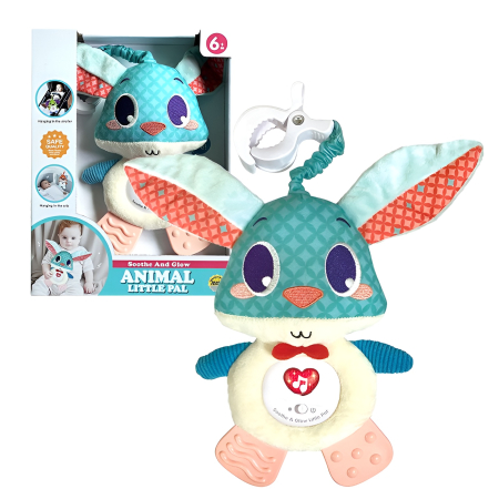 Jucărie de Pluș Calmanta pentru Bebeluși cu Lumină și Sunete – Animal Little Pal, Agățare Pătuț sau Cărucior [2]