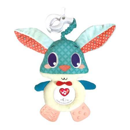 Jucarii bebelusi - Jucărie de Pluș Calmanta pentru Bebeluși cu Lumină și Sunete – Animal Little Pal, Agățare Pătuț sau Cărucior