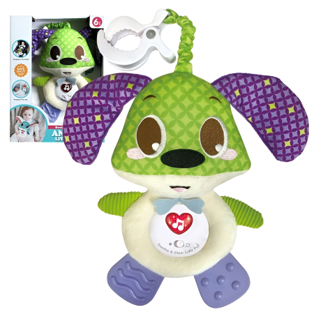 Jucarii bebelusi - Jucărie de Pluș Muzicală cu Lumină pentru Bebeluși, Agățabilă – Calmante, Sunete Relaxante și Dezvoltare Senzorială