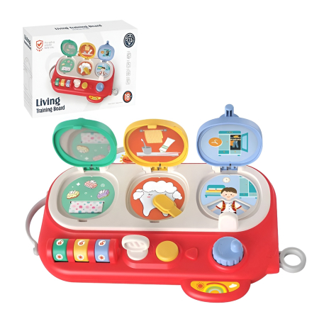 Noutati - Jucărie Educativă Multifuncțională Tip Busy Board pentru Bebeluși – Activități Zilnice, Motricitate și Învățare Timpurie