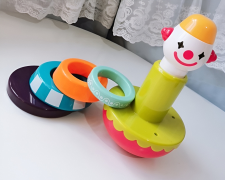 Jucărie Educativă Roly-Poly pentru Bebeluși – Turn de Stivuire cu Clovn, Piese Colorate, Dezvoltare Motrică, +6 Luni [1]