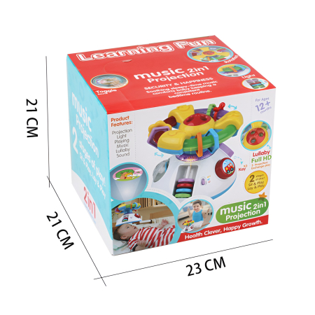 Jucărie Interactivă 2-în-1 cu Proiecție și Muzică – Volan Rotativ, Lumini, Sunete, Activități Sensoriale, 12+ luni [6]