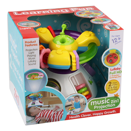 Jucărie Interactivă 2-în-1 cu Proiecție și Muzică – Volan Rotativ, Lumini, Sunete, Activități Sensoriale, 12+ luni [5]