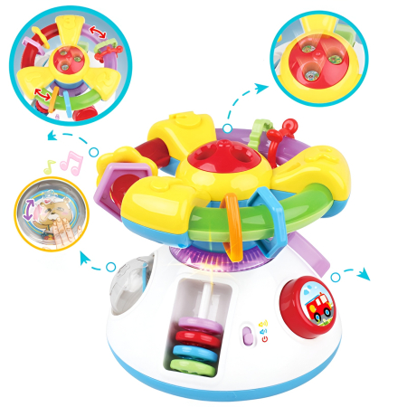 Jucărie Interactivă 2-în-1 cu Proiecție și Muzică – Volan Rotativ, Lumini, Sunete, Activități Sensoriale, 12+ luni [1]