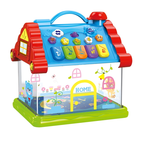 Educative si montessori - Jucărie Interactivă Muzicală pentru Copii – Căsuță Educativă cu Lumini, Sunete și Proiecție, 3+ Ani