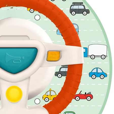 Jucărie Interactivă pentru Bebeluși cu Volan și Oglindă – Sunete, Muzică și Prindere pe Scaun Auto, +18 Luni [4]