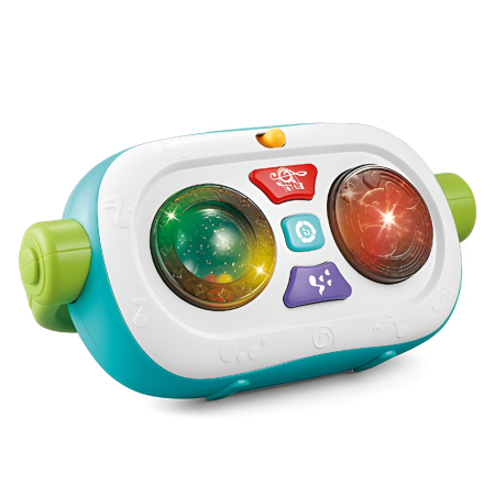 Jucărie Muzicală Interactivă pentru Bebeluși – Radio cu Lumini, Sunete și Role, Portocaliu/Verde, +6 Luni [1]